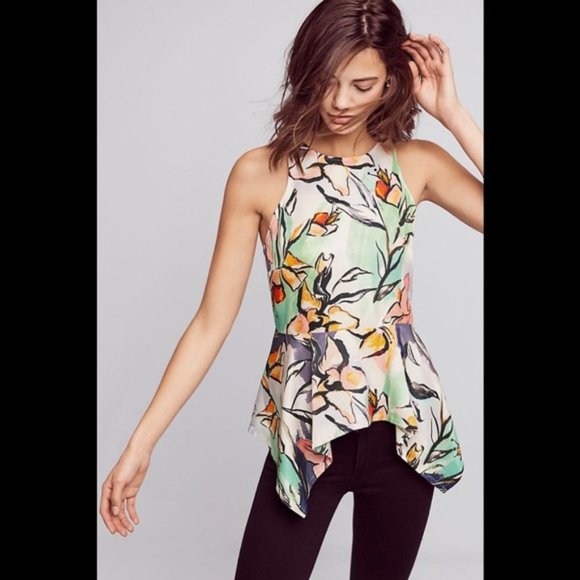 Anthropologie Tops - HD in Paris | Anthropologie Lucille Peplum Sleeveless Tank Top Blouse | sz 14